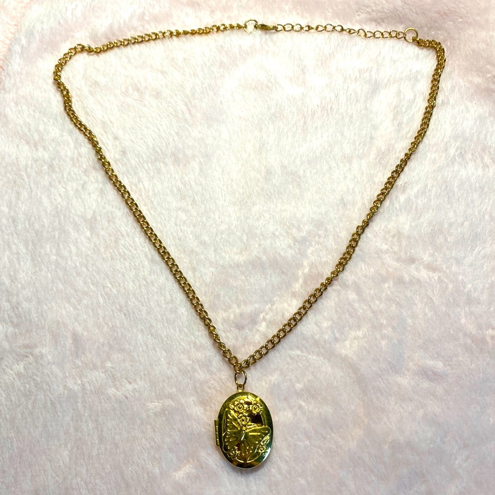 Gold Butterfly Locket! handmade